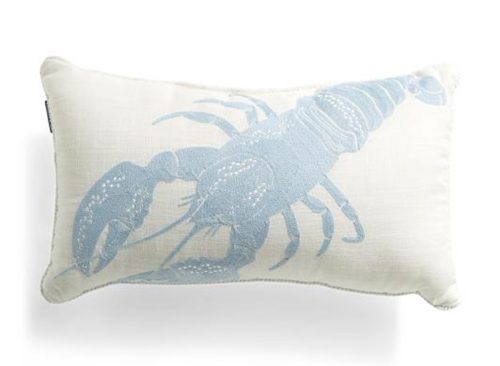 NAUTICA 14x24 Embroidered Lobster Outdoor Pillow
