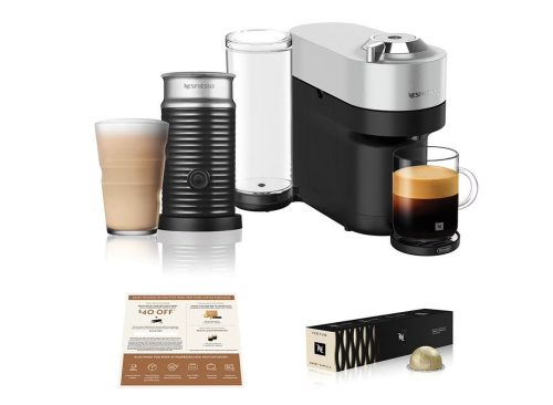 Nespresso Vertuo Pop+ Deluxe Coffee Maker with Milk Frother & Coffee Voucher