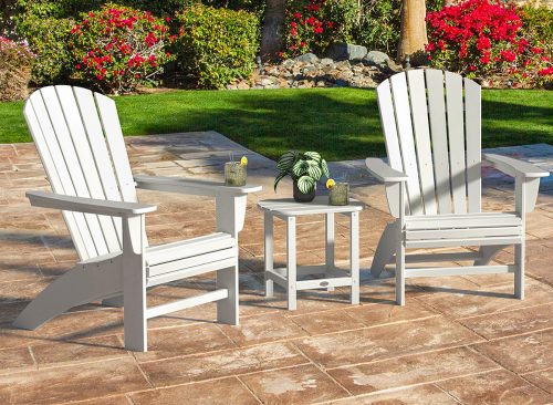 POLYWOOD Portside 3-piece Outdoor Patio Shellback Adirondack Set