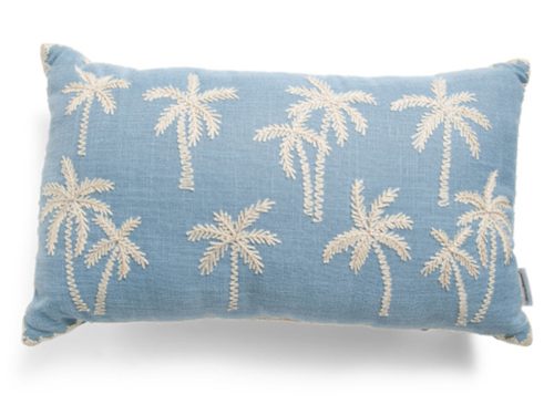 TOMMY BAHAMA 14x24 Jules Embroidered Palms Outdoor Pillow