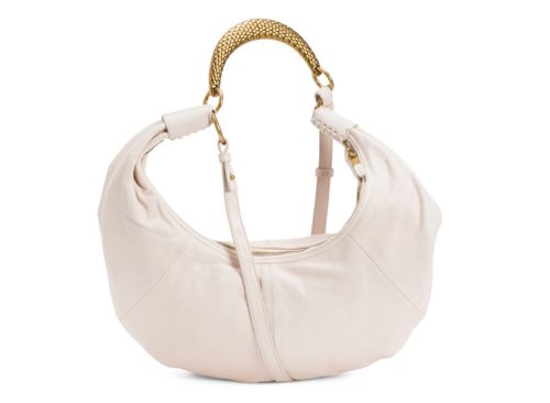 WALTER BAKER Leather Jane Hobo With Engraved Handle And Shoulder Strap