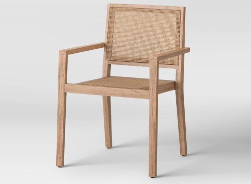 Wood Caning Stackable Patio Chair Brown - Threshold™ designed with Studio McGee