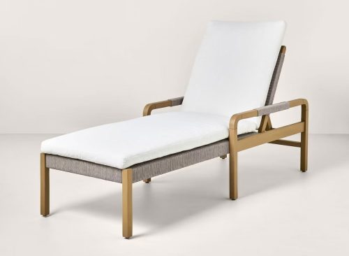 Wood & Rope Outdoor Patio Adjustable Chaise Lounge - Hearth & Hand™ with Magnolia: Pool Lounge Chair, Weather-Resistant