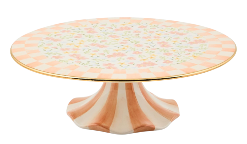 Mackenzie Childs peach floral platter
