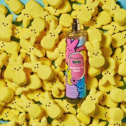 pile of yellow bunny PEEPS with Bath & Body Works' new marshmallow fragrance mist