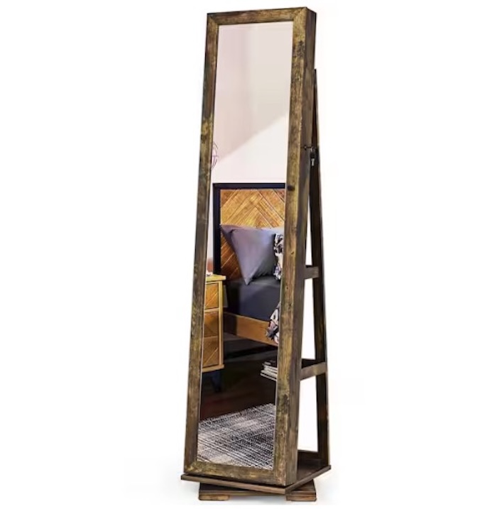 Costway Rotatable Jewelry Cabinet Armoire