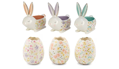 easter bunny and egg vases