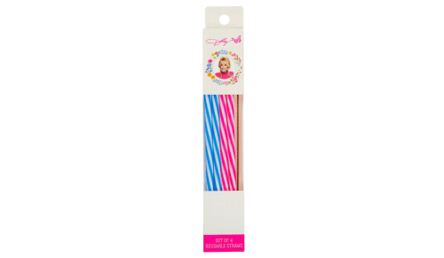 blue and pink reusable straws