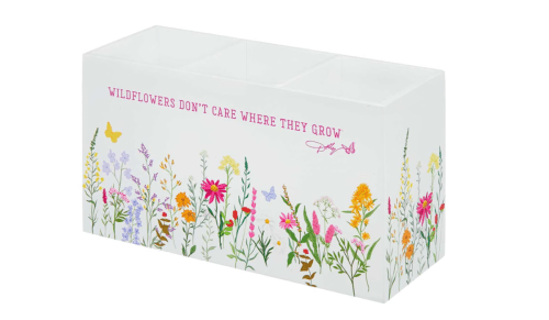 floral wood organizer