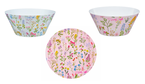 floral plates and bowls