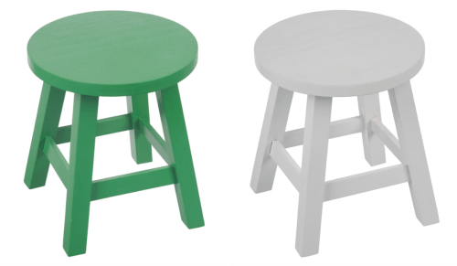 green and white plant stands