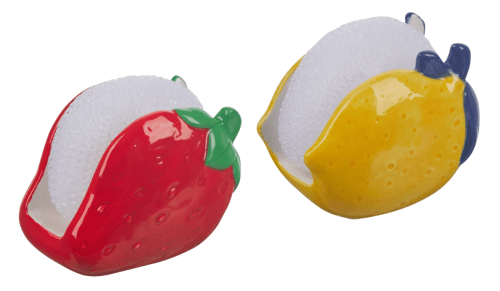 strawberry and lemon sponge holders