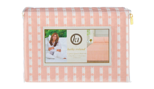 peach and white sheets