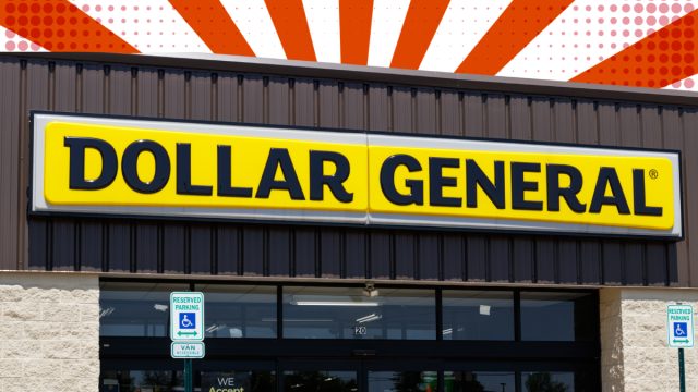 Dollar General storefront with a red and white background