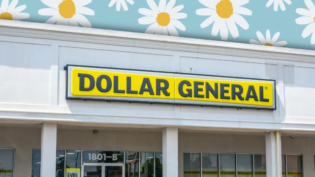 Dollar General store with a daisy background