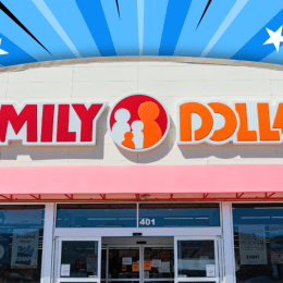 Family Dollar store with a blue background