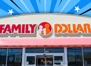 Family Dollar store with a blue background