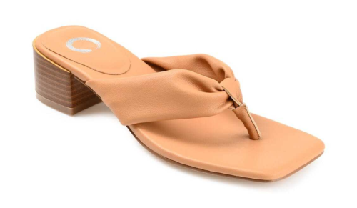 beige block heel sandals