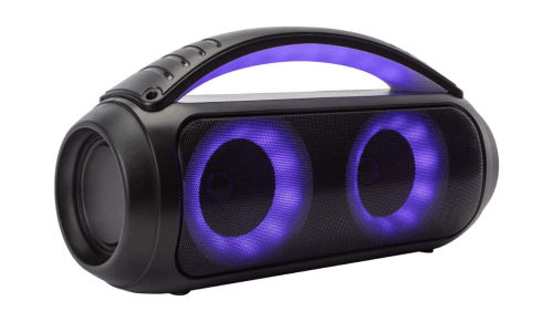 black portable speaker
