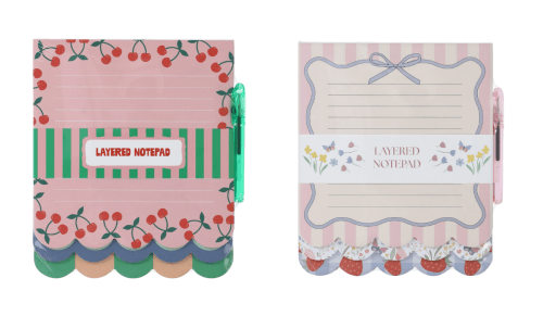 patterned layered notepads