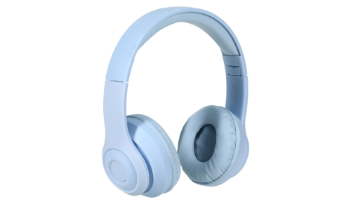 light blue over-ear headphones