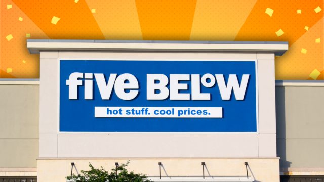 Five Below store with an orange background