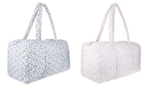 quilted floral duffle bags