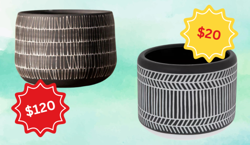 black and white geometric planters