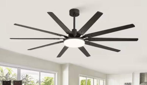 large black ceiling fan