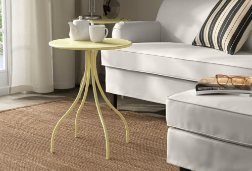 butter yellow side table