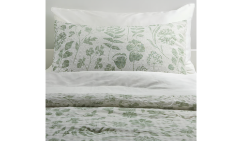 light green floral bedding
