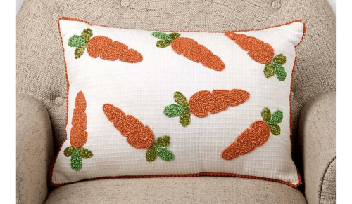 carrot beaded pillow