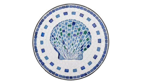 blue seashell stepping stone