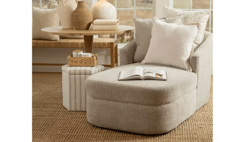 beige chaise lounge