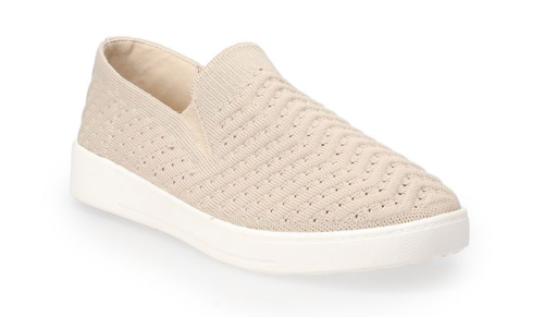 beige slide-on sneakers