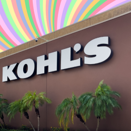 Kohl's store with a pastel swirl background