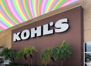 Kohl's store with a pastel swirl background