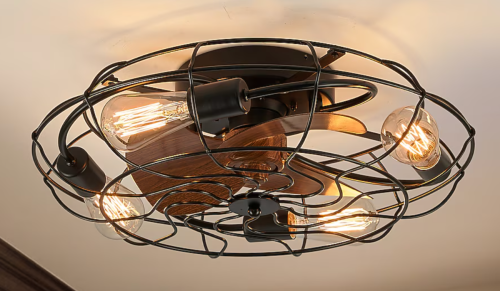 Flush Mount Fandelier Ceiling Fan