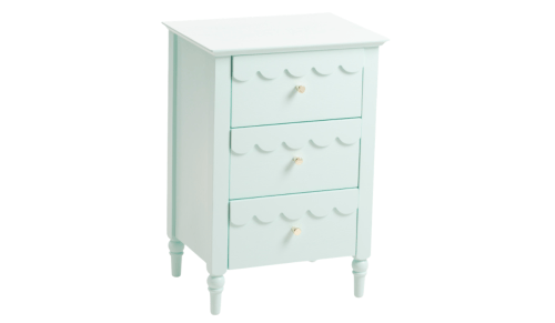 light teal scalloped end table
