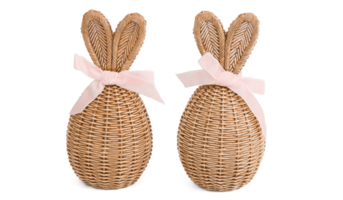 rattan egg-bunny decor