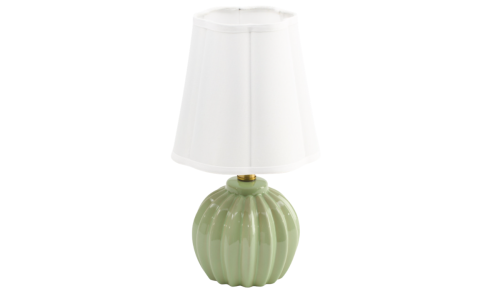 green scalloped table lamp