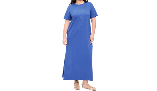 blue t-shirt maxi dress