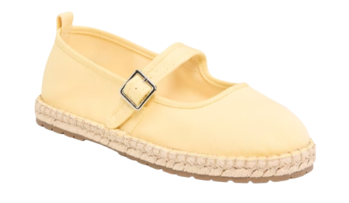 butter yellow espadrille Mary Janes
