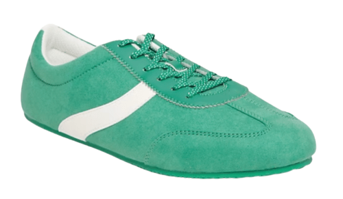 green low-profile sneakers