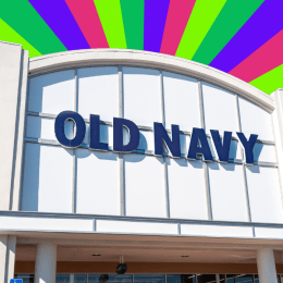 Old Navy store with a color burst background
