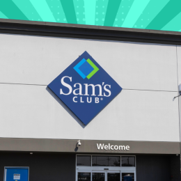 Sam's Club storefront with a teal background
