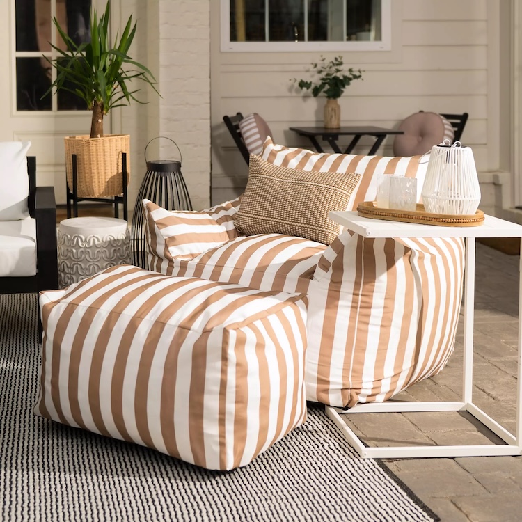 Striped Comfy Foam Outdoor Lounge Chair