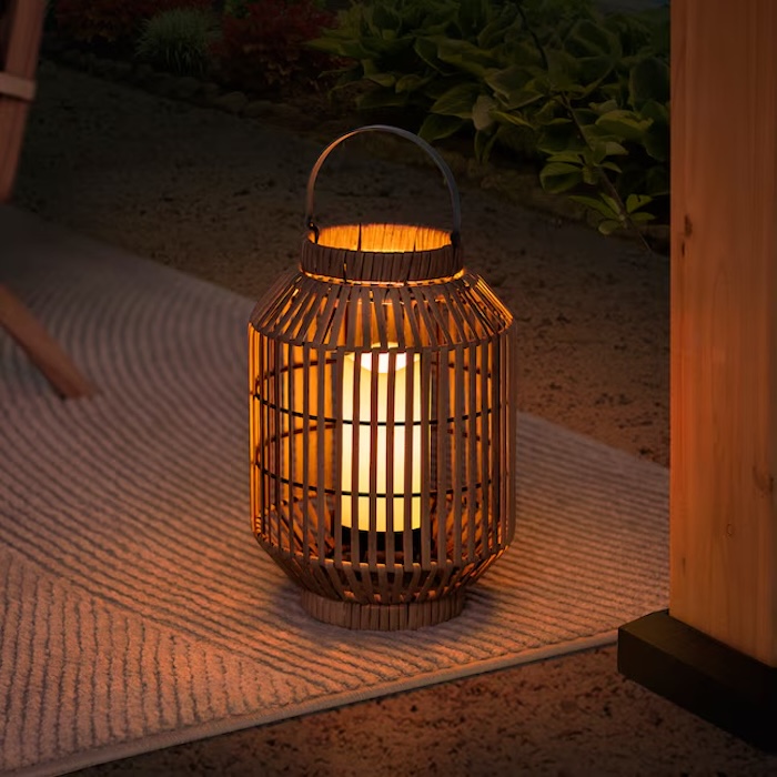 Style Selections Rattan LED Outdoor Decorative Lantern