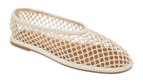 cream crochet ballet flat