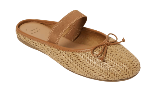 light brown woven flats